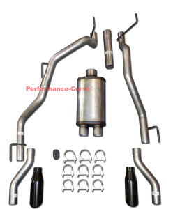 09-21 Dodge Ram Catback Dual Exhaust Rear Exit  - MaxFlow Muffler - Black Tips