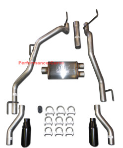 09-21 Dodge Ram Hemi Catback Dual Exhaust Rear Exit  - MagnaFlow 14" Body - Black Tips