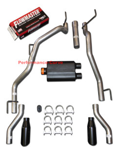 09-21 Dodge Ram Hemi Catback Dual Exhaust Rear Exit  - Flowmaster Super 44 - Black Tips
