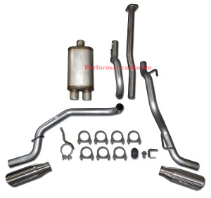 05-12 Toyota Tacoma 4.0 Catback Dual Exhaust Side Exit w/ 14" MaxFlow Muffler - Polished Tips