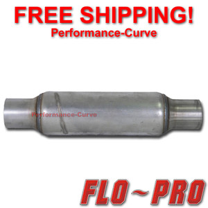 Flo Pro Twister F4 Exhaust Muffler - Race / Diesel / Resonator 2.5" In 18" Long