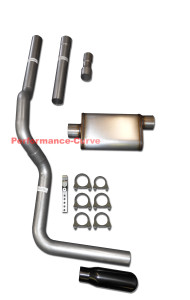 88-01 Dodge Ram 5.2 5.9 Mandrel Bent Performance Exhaust w/ Max Flow Muffler - Black Tip
