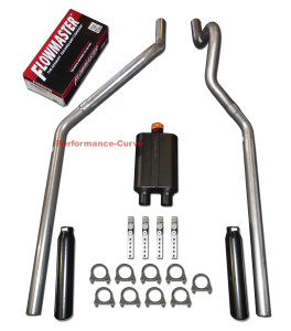 87 - 99 Dodge Dakota 3.2 5.9 Mandrel Bent Dual Exhaust w/ Flowmaster Super 44 - Black Tips