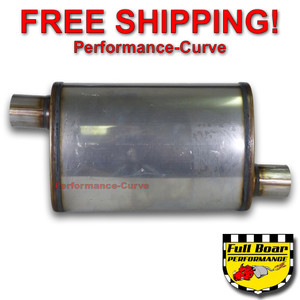 2.25" O/O Performance Exhaust Muffler MAX FLOW Stainless Steel 4x9 MF1235