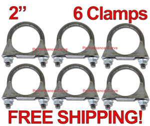 2" Exhaust U-Bolt Clamp - 5/16" Rod - Standard Duty - Saddle Style - 6 Pack 2" Exhaust U-Bolt Clamp - 5/16" Rod - Standard Duty - Saddle Style - 6 Pack