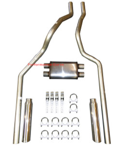 01-06 Chevrolet GMC Truck 6.0L / 8.1L Mandrel Dual Exhaust Thunderbolt Muffler - Polished Tips