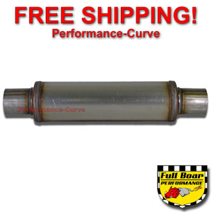 Performance Muffler MAX FLOW Stainless Steel 2.5" - 4" Round - 14" Body JXS0416