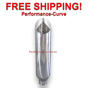 Diesel Exhaust Polished Stainless Steel Mitre Cut Stack 5" - 8" - 36" Long