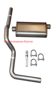 Fits 88-06 GMC Sierra Mandrel Bent Exhaust w/ MaxFlow Muffler - Mellow
