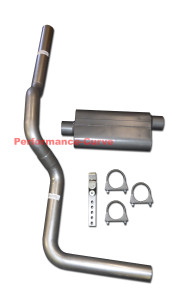 Fits 88-06 Sierra 1500 Mandrel Bent Exhaust w/ Large Body Two Chamber Muffler