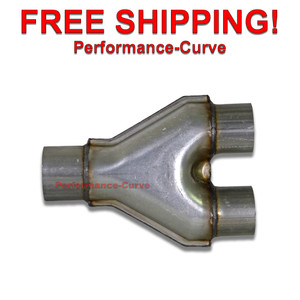 2.5" / 2.25" Y Pipe Universal Custom Exhaust Reversible Aluminized Y252141 2.5" / 2.25" Y Pipe Universal Custom Exhaust Reversible Aluminized Y252141
