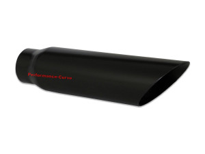 Black Stainless Steel Exhaust Tip - 2.25" Inlet - 3" Outlet - 12" Long