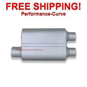 2 Chamber Performance Exhaust Truck Muffler Offset 3" in - Dual 2.5" out