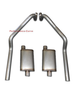 67 - 81 Chevrolet Camaro 2.5" Mandrel Bent Dual Exhaust - Max Flow Muffler 67 - 81 Chevrolet Camaro 2.5" Mandrel Bent Dual Exhaust - Max Flow Muffler