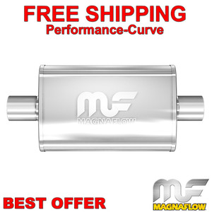 2" C/C - 3.5 x 7 Oval 14" Body MagnaFlow Muffler SS 11114