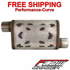 Flow Chaser Performance Exhaust Muffler SS 3" Offset / 3" Offset - 93043 Flow Chaser Performance Exhaust Muffler SS 3" Offset / 3" Offset - 93043