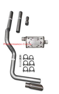 Mandrel Performance Exhaust w/ Flow Chaser Muffler Fits 88-01 Dodge Ram 5.2 5.9 SS Tip