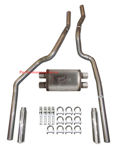 96-99 Chevrolet GMC Truck 5.7L Mandrel Dual Exhaust w/ FlowMonster Muffler SS Tips