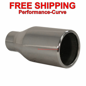 SS Exhaust Tip Resonated 2.25" Inlet - 4" Outlet -8.5" Long SS Exhaust Tip Resonated 2.25" Inlet - 4" Outlet -8.5" Long