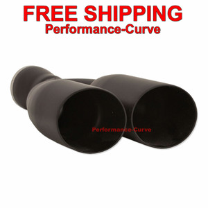 Black Exhaust Tip SS Double Wall 3" Inlet - Dual 3.5" Outlet - 13.5" Long Black Exhaust Tip SS Double Wall 3" Inlet - Dual 3.5" Outlet - 13.5" Long