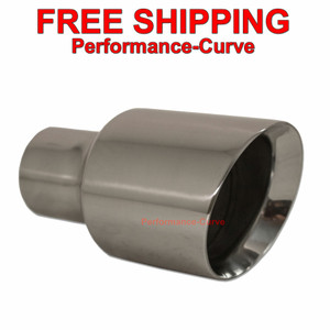 Stainless Steel Exhaust Tip Double Wall Angle 3" Inlet - 5" Outlet - 9" Long