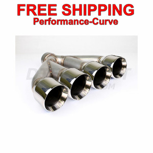 Quad Exhaust Tip SS Double Wall 3" Inlet - Quad 3.5" Outlet - 15" Long