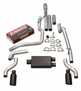 Dual Exhaust Flowmaster 40 Series 19-26 Silverado/Sierra 1500 5.3L Black Tips Rear Exit