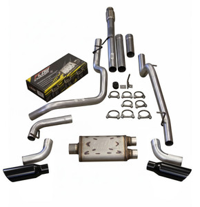Dual Exhaust Flow Chaser 19-26 Silverado/Sierra 1500 5.3L Black Tips Side Exit