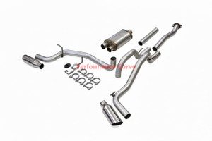 16-23 Toyota Tacoma 3.5 Catback Dual Exhaust Side Exit w/ 14" MaxFlow Muffler Polished Tips
