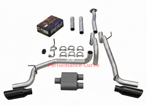 16-23 Toyota Tacoma 3.5 Catback Dual Exhaust FlowSound 1 Chamber Black Tips