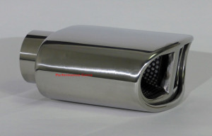Stainless Steel Exhaust Tip DW Resonated Rolled Oval - 2.25" In - JST118