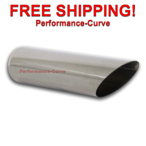 Stainless Steel Exhaust Tip Angle Cut - 2" Inlet - 2.25" Outlet - 9" Long