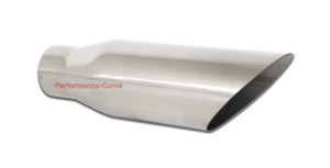Stainless Steel Exhaust Tip Angle Cut 2.25" Inlet - 3.5" Outlet - 12" Long