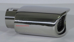 Stainless Steel Exhaust Tip DW Resonated Rolled Oval - 2.25" In - JST119