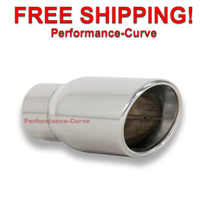 Stainless Steel Exhaust Tip Double Wall 2.25" Inlet - 3" Outlet - 7" Long
