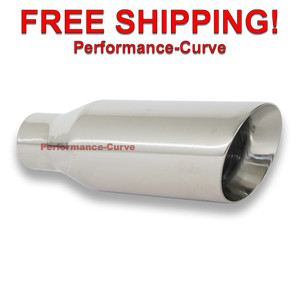 Stainless Steel Exhaust Tip Double Wall 3" Inlet - 4" Outlet - 12" Long