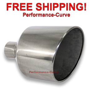 Diesel Stainless Steel Weld On Exhaust Tip 4" Inlet - 12" Outlet - 18" Long