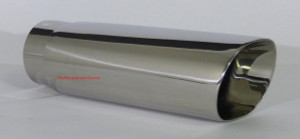 Stainless Steel Exhaust Tip DW Oval Slant - 3" Inlet - 4.5" x 3.5" Out 12" Long