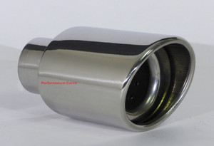 Stainless Steel Exhaust Tip Rolled Oval Resonated Slash 2.25" - 4.5" x 3.75"