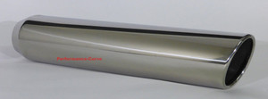 Stainless Steel Rolled Edge Exhaust Tip 2.5" Inlet - 3.5" Outlet - 18" Long