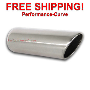 Stainless Steel Exhaust Tip Angle Cut - 3.5" Inlet - 4" Outlet - 12" Long