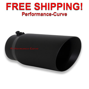 Black Diesel Exhaust Tip - Double Wall - 4" Inlet - 5" Outlet - 12" Long Black Diesel Exhaust Tip - Double Wall - 4" Inlet - 5" Outlet - 12" Long