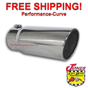 Diesel Stainless Steel Exhaust Tip 5" Inlet - 6" Outlet - 15" Long - Bolt On