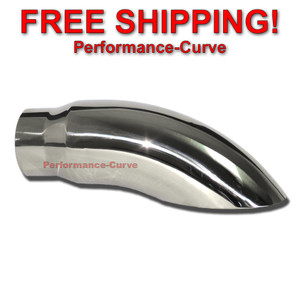 Diesel Stainless Steel Exhaust Tip Turn Down - 4" In - 15" Long - J405015TD