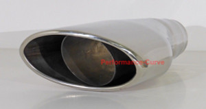 Stainless Steel Exhaust Tip - Escalade Style - 2.25" In - 6.25" x 3.75" - Right