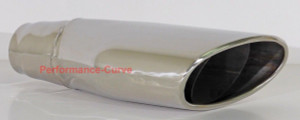 Stainless Steel Exhaust Tip - Escalade Style - 2.25" In - 6.25" x 3.75" - Left