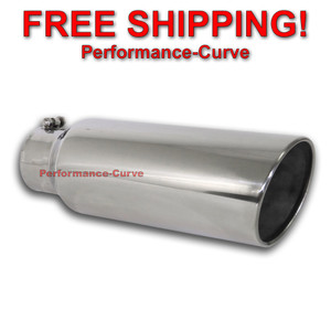 Diesel Stainless Steel Bolt On Exhaust Tip 4" Inlet - 6" Outlet - 18" Long