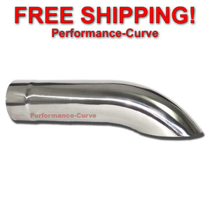 Diesel Stainless Steel Exhaust Tip Turn Down - 4" In - 18" Long - PTD400SS