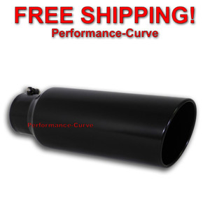 Black Diesel Stainless Steel Bolt On Exhaust Tip 4" Inlet - 6" Outlet - 18" Long