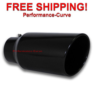 Black Diesel Stainless Steel Bolt On Exhaust Tip 5" Inlet - 7" Outlet - 15" Long